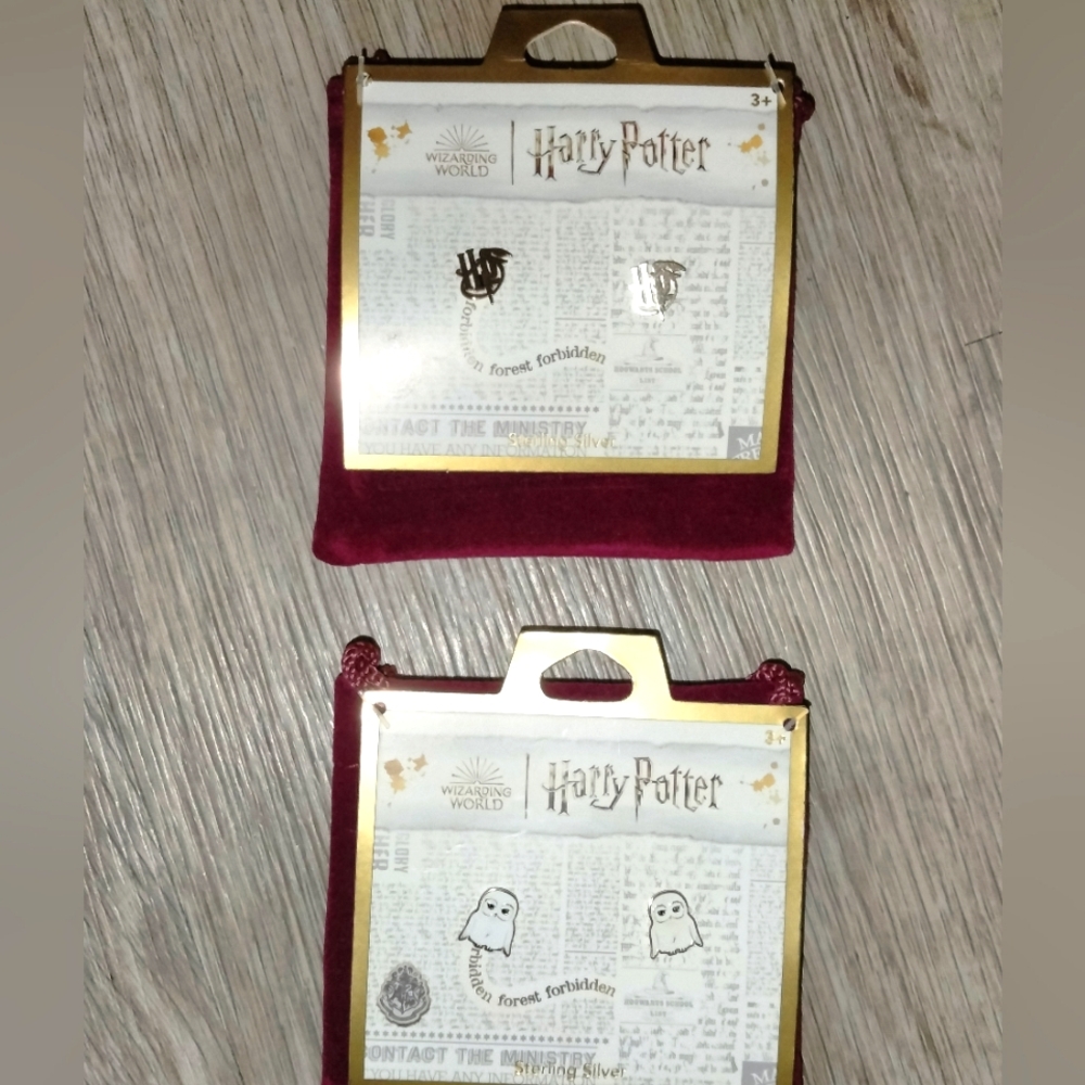 Sterling Silver 925 Harry Potter Earrings Set
